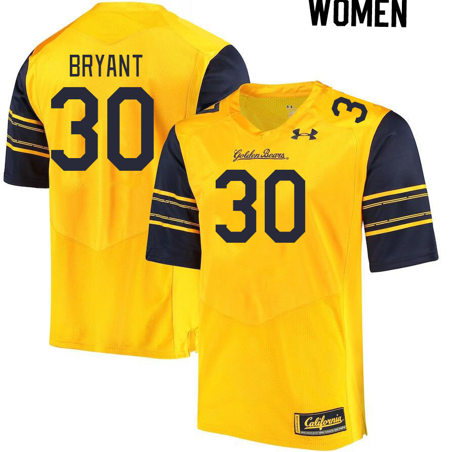 Women #30 Mayze Bryant California Golden Bears College Football Jerseys Stitched Sale-Gold